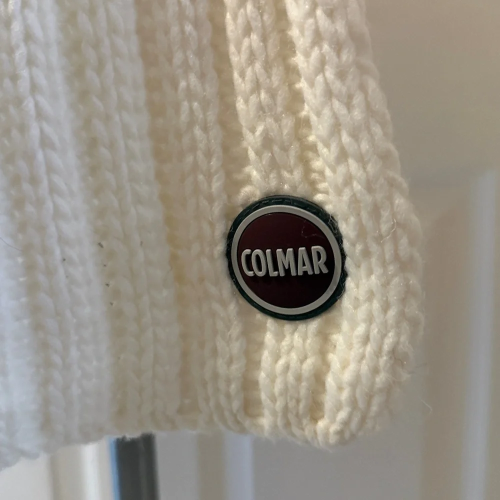 COLMAR Italian Cream Knit Wool-blend Scarf